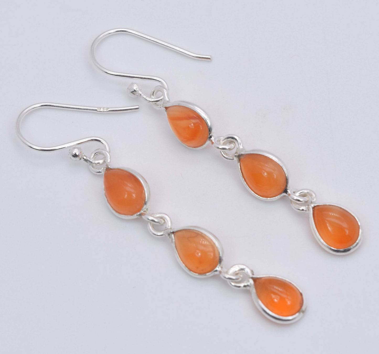 925 Sterling Silver Three Stone Earring - 3.3 Gram