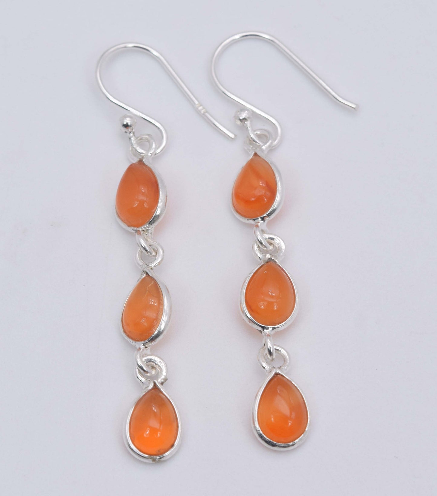 925 Sterling Silver Three Stone Earring - 3.3 Gram