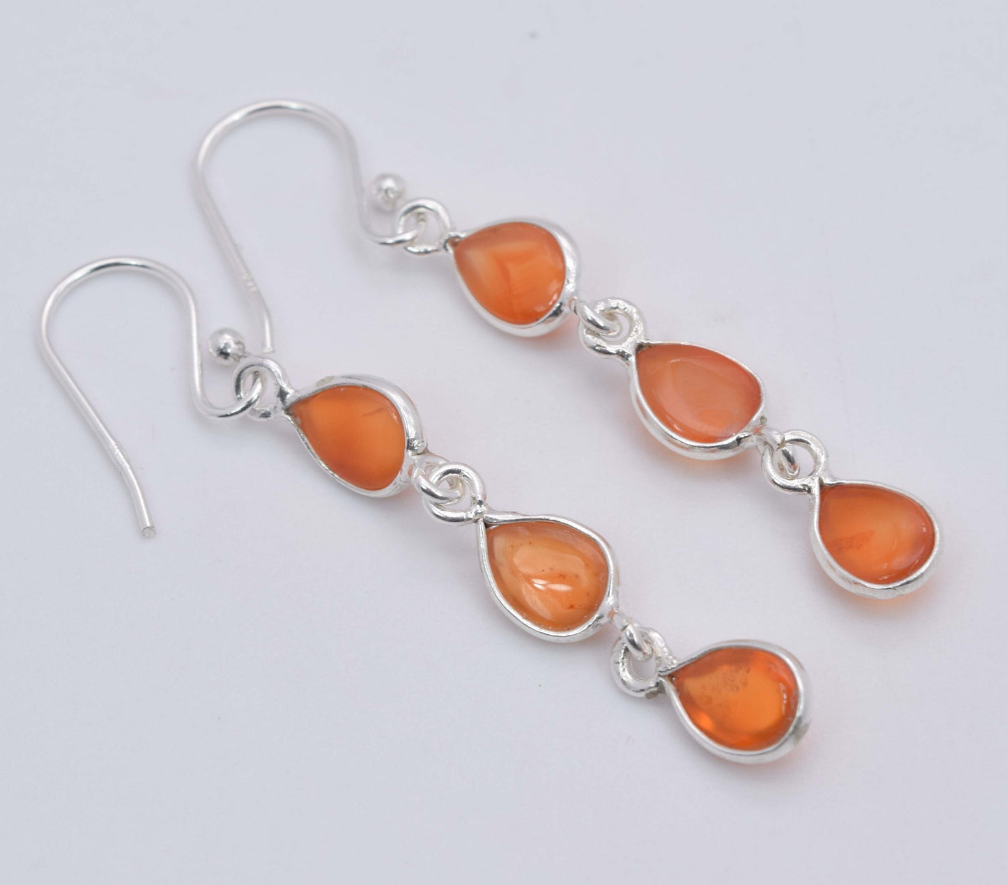 925 Sterling Silver Three Stone Earring - 3.3 Gram