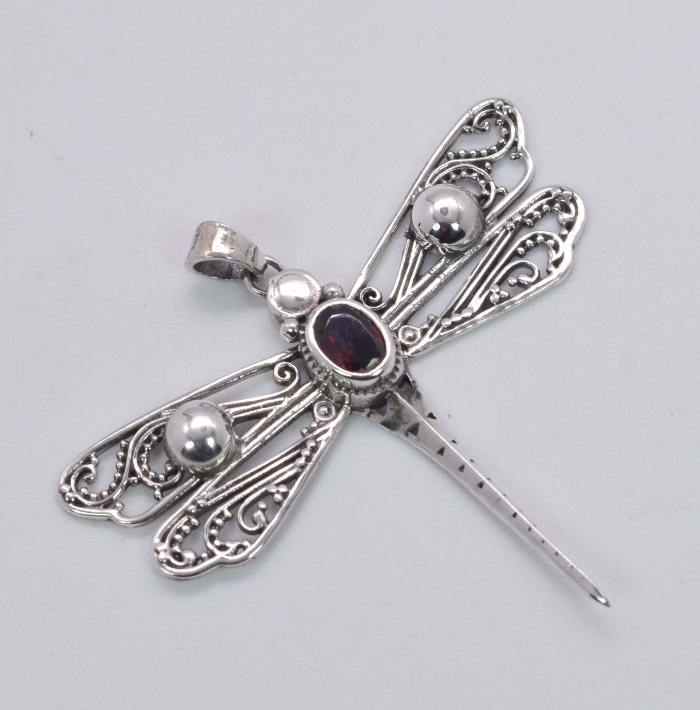 925 Solid Sterling Silver Dragonfly Pendant - 6.1 Grams