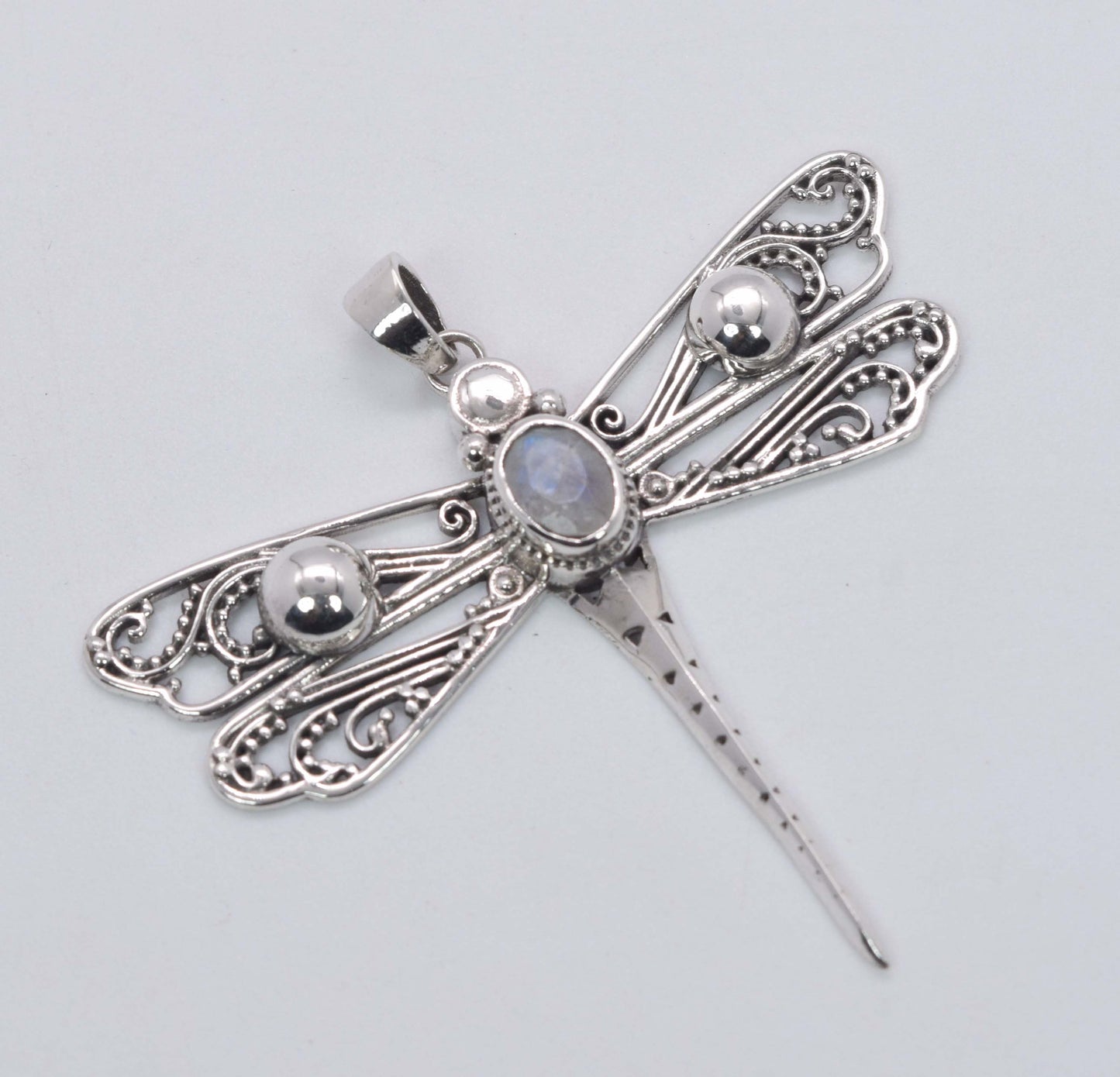 925 Solid Sterling Silver Dragonfly Pendant - 6.1 Grams