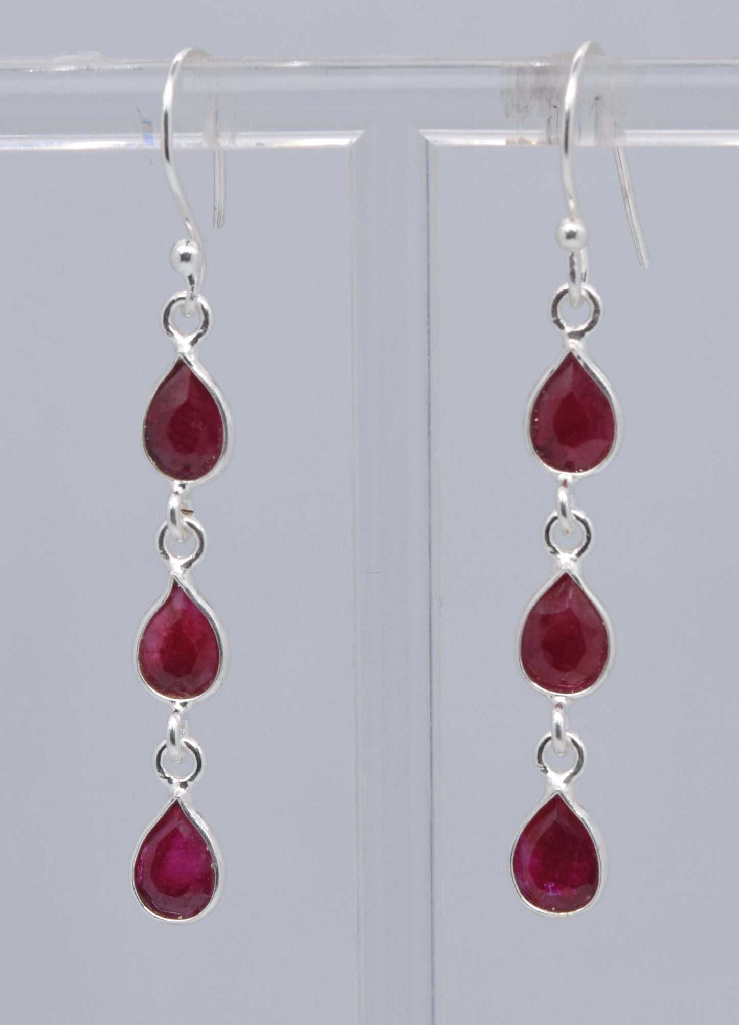 925 Sterling Silver Three Stone Earring - 3.3 Gram