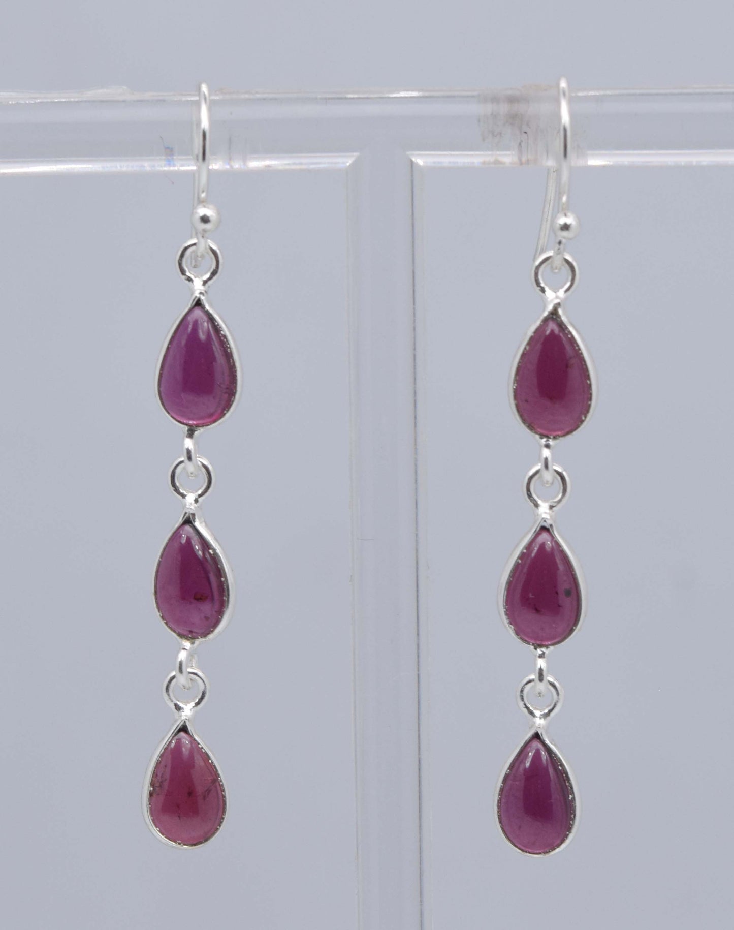 925 Sterling Silver Three Stone Earring - 3.3 Gram