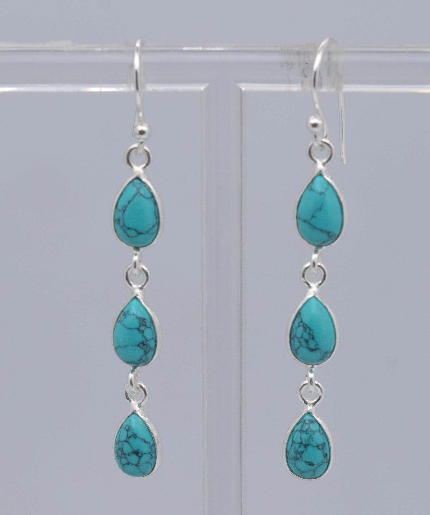 925 Sterling Silver Three Stone Earring - 3.3 Gram