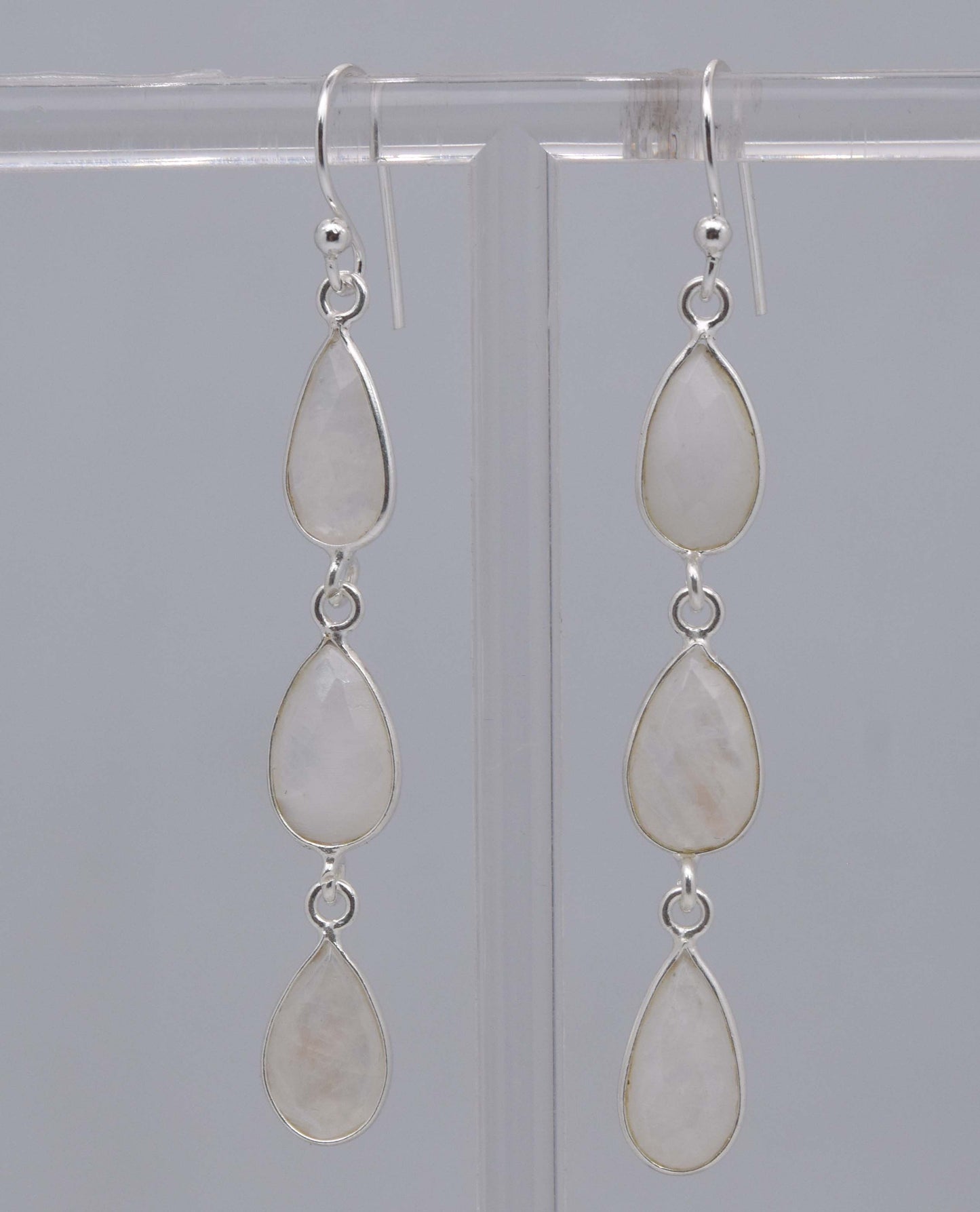 925 Sterling Silver Three Stone Earring - 3.3 Gram