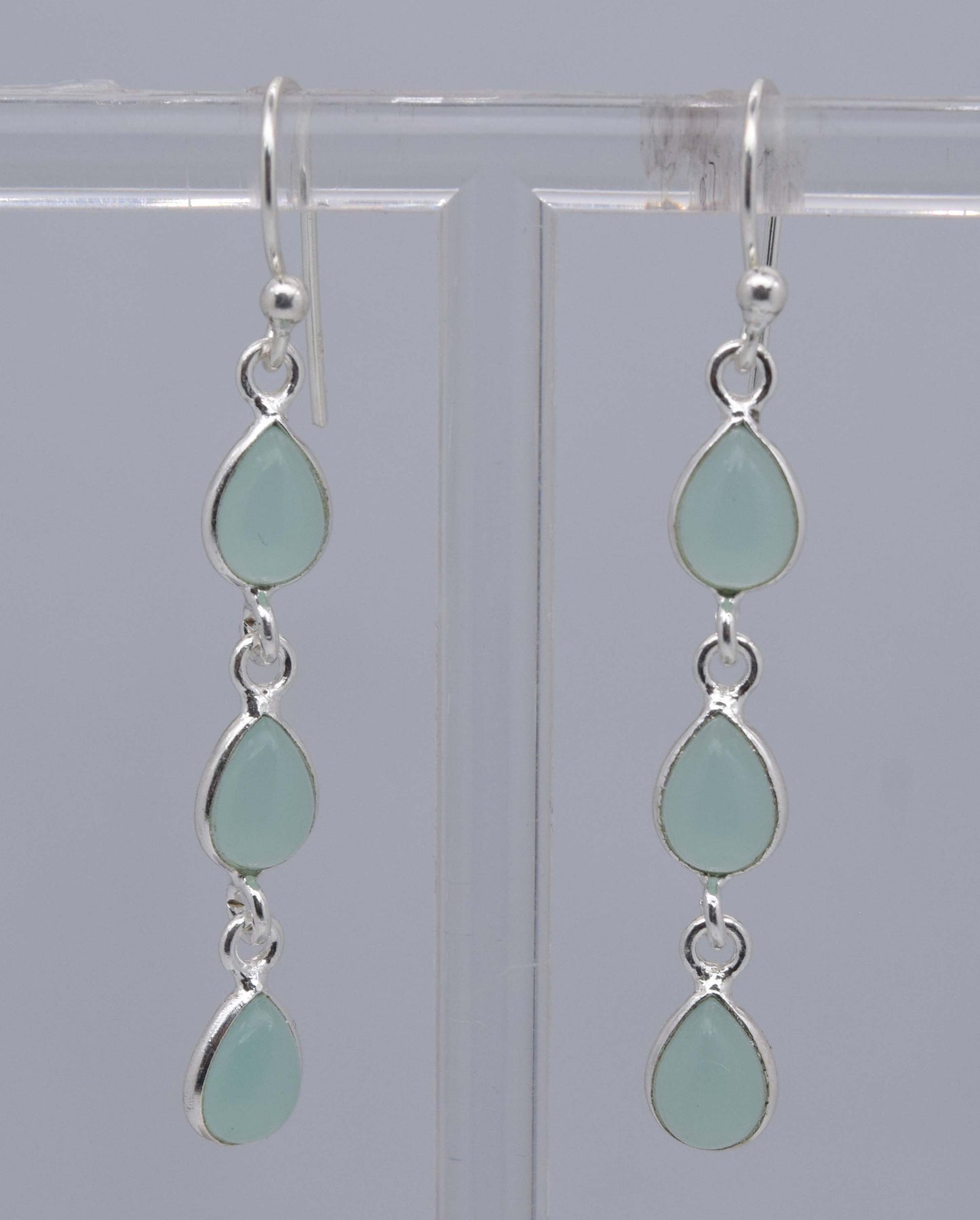 925 Sterling Silver Three Stone Earring - 3.3 Gram