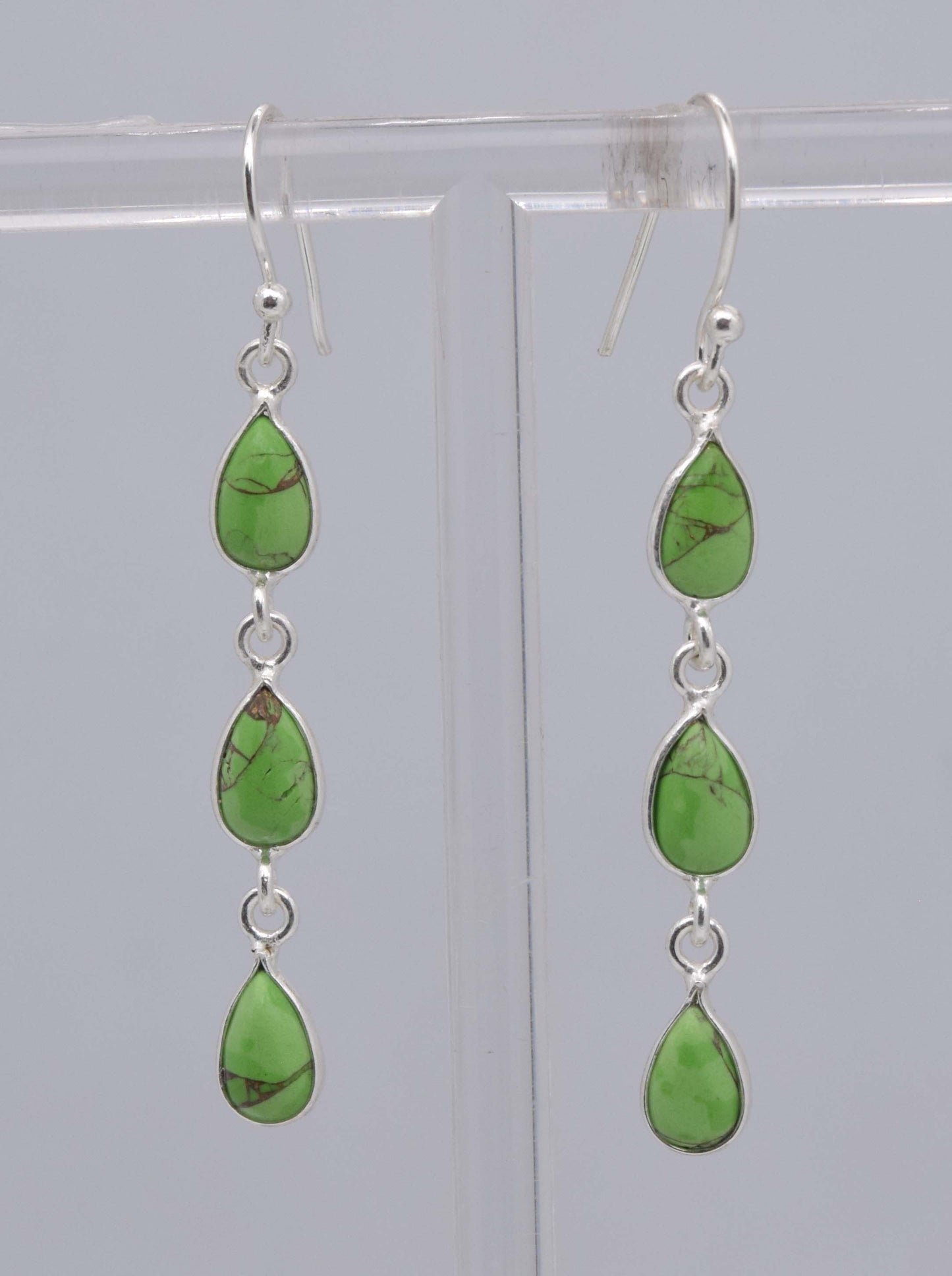 925 Sterling Silver Three Stone Earring - 3.3 Gram