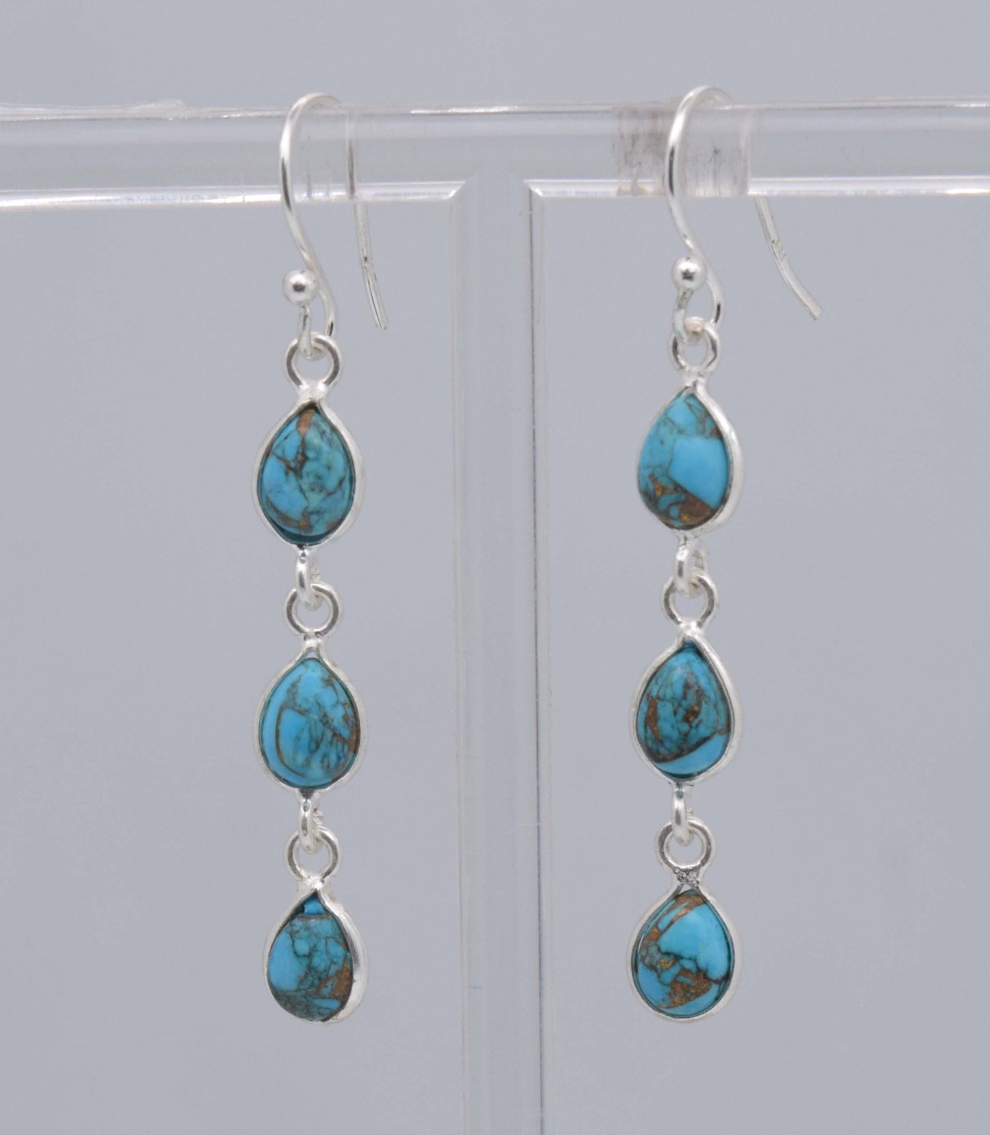 925 Sterling Silver Three Stone Earring - 3.3 Gram