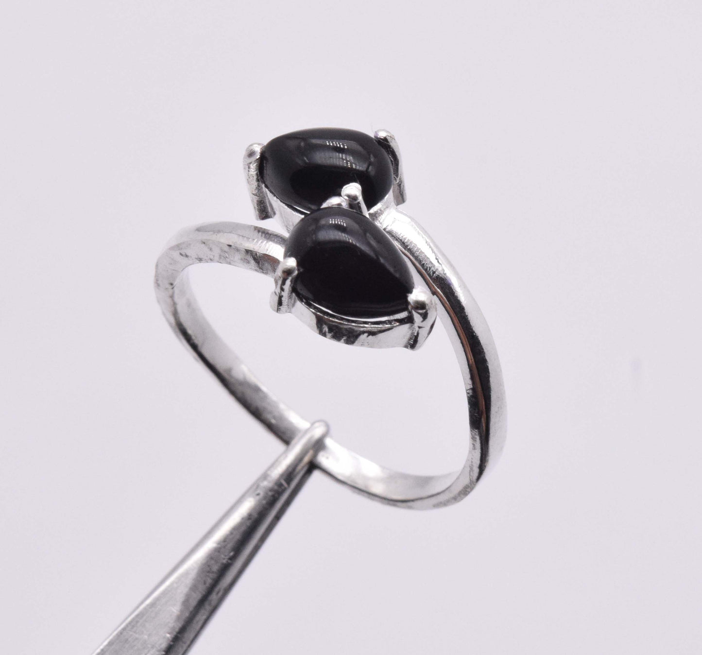 925 Sterling Silver 2 Stone Prong Setting Ring - 2.7 Grams