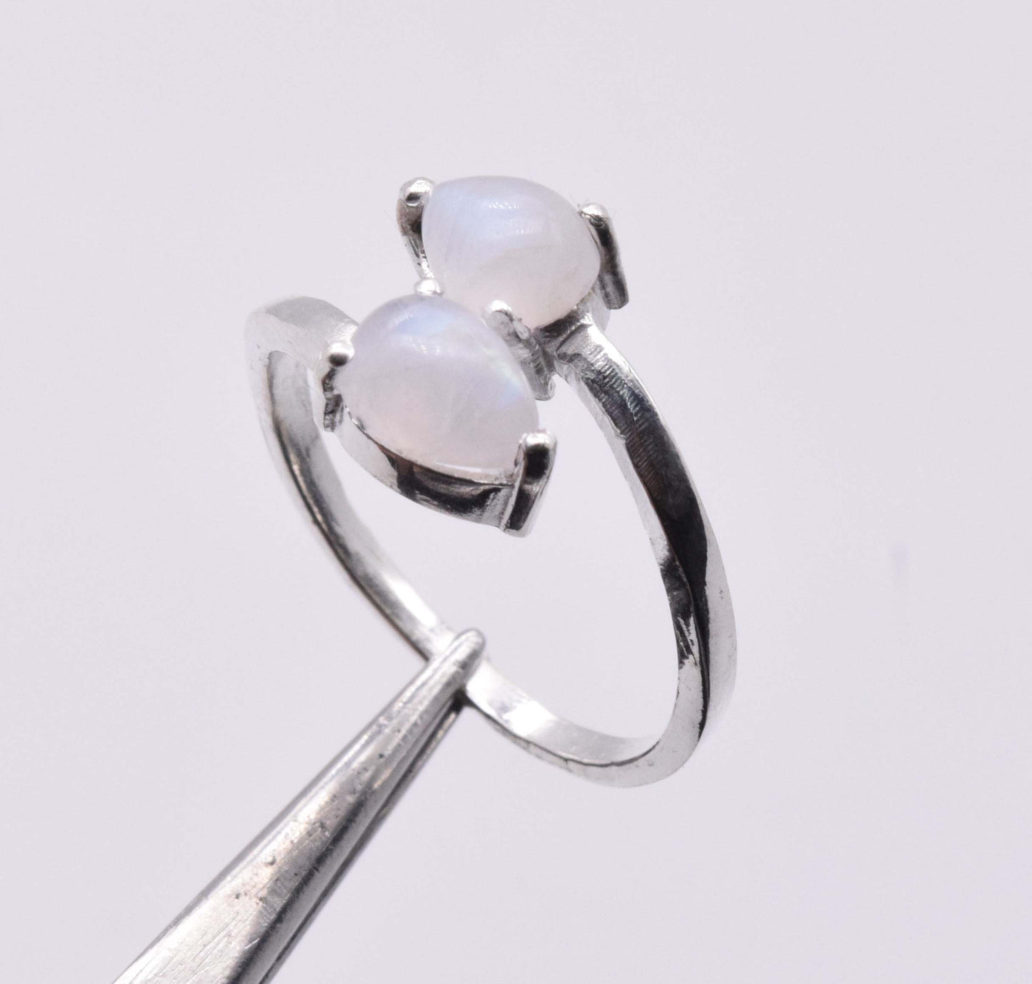 925 Sterling Silver 2 Stone Prong Setting Ring - 2.7 Grams