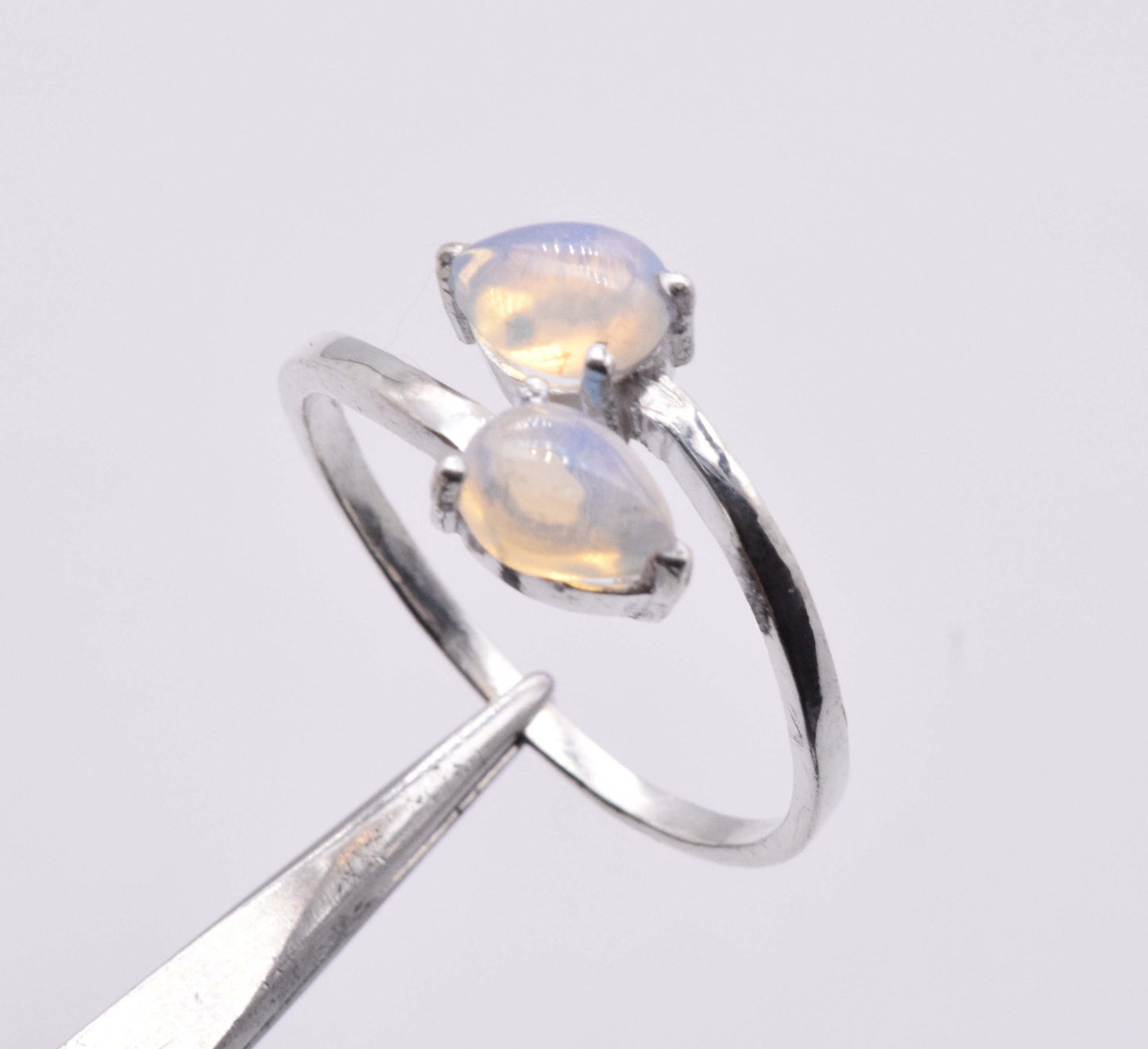 925 Sterling Silver 2 Stone Prong Setting Ring - 2.7 Grams