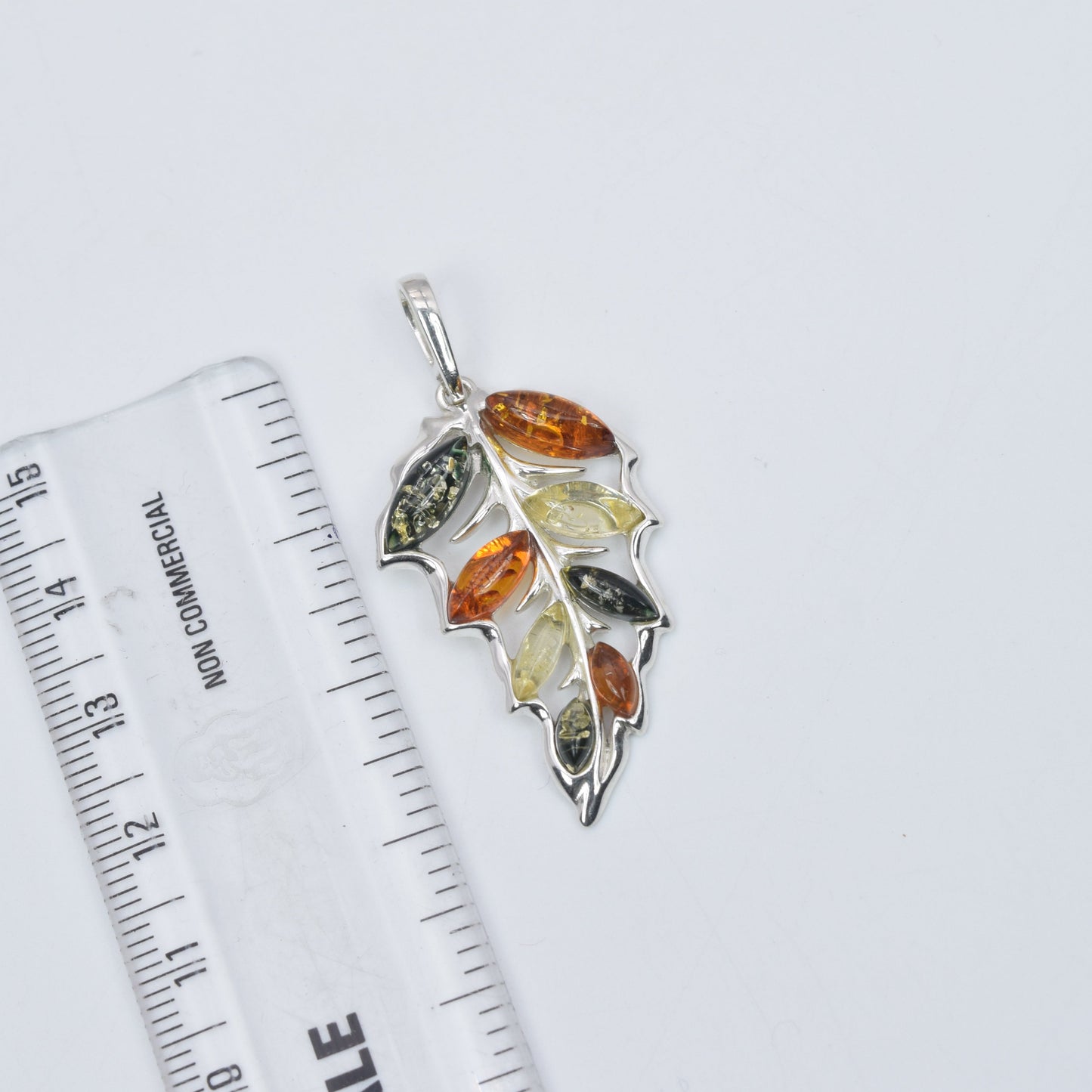 925 Solid Sterling Silver Natural Baltic Amber Pendant 3.5 Gram
