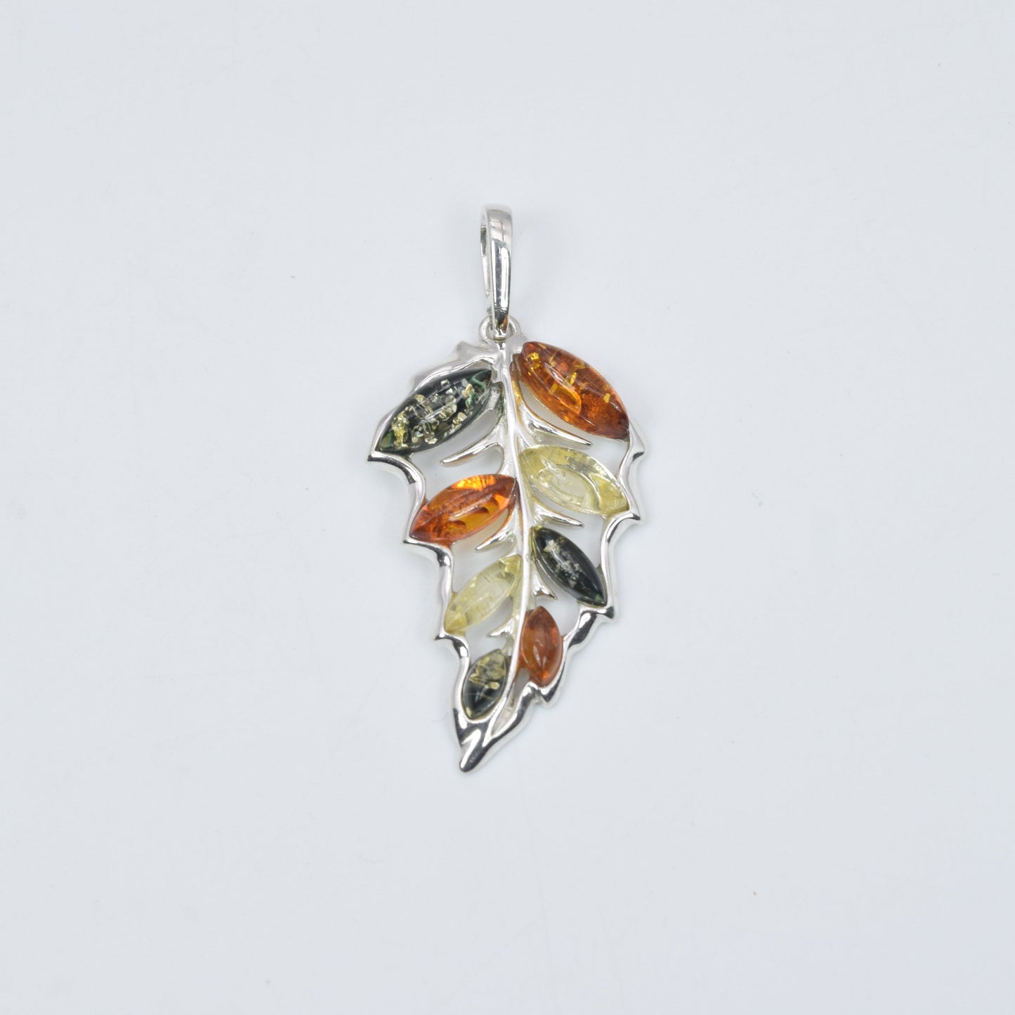925 Solid Sterling Silver Natural Baltic Amber Pendant 3.5 Gram
