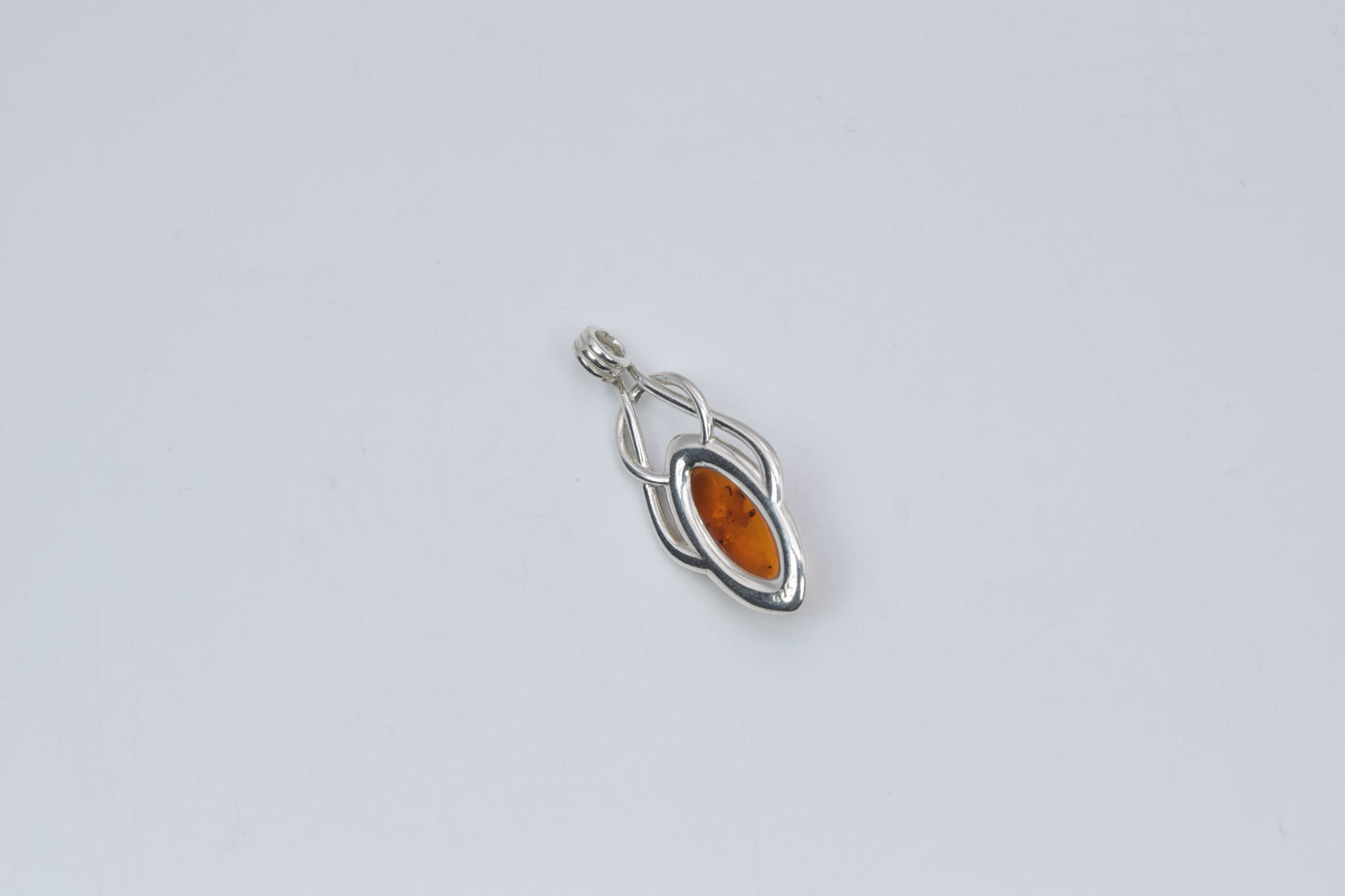 925 Solid Sterling Silver Natural Baltic Amber Pendant 2.5 Gram