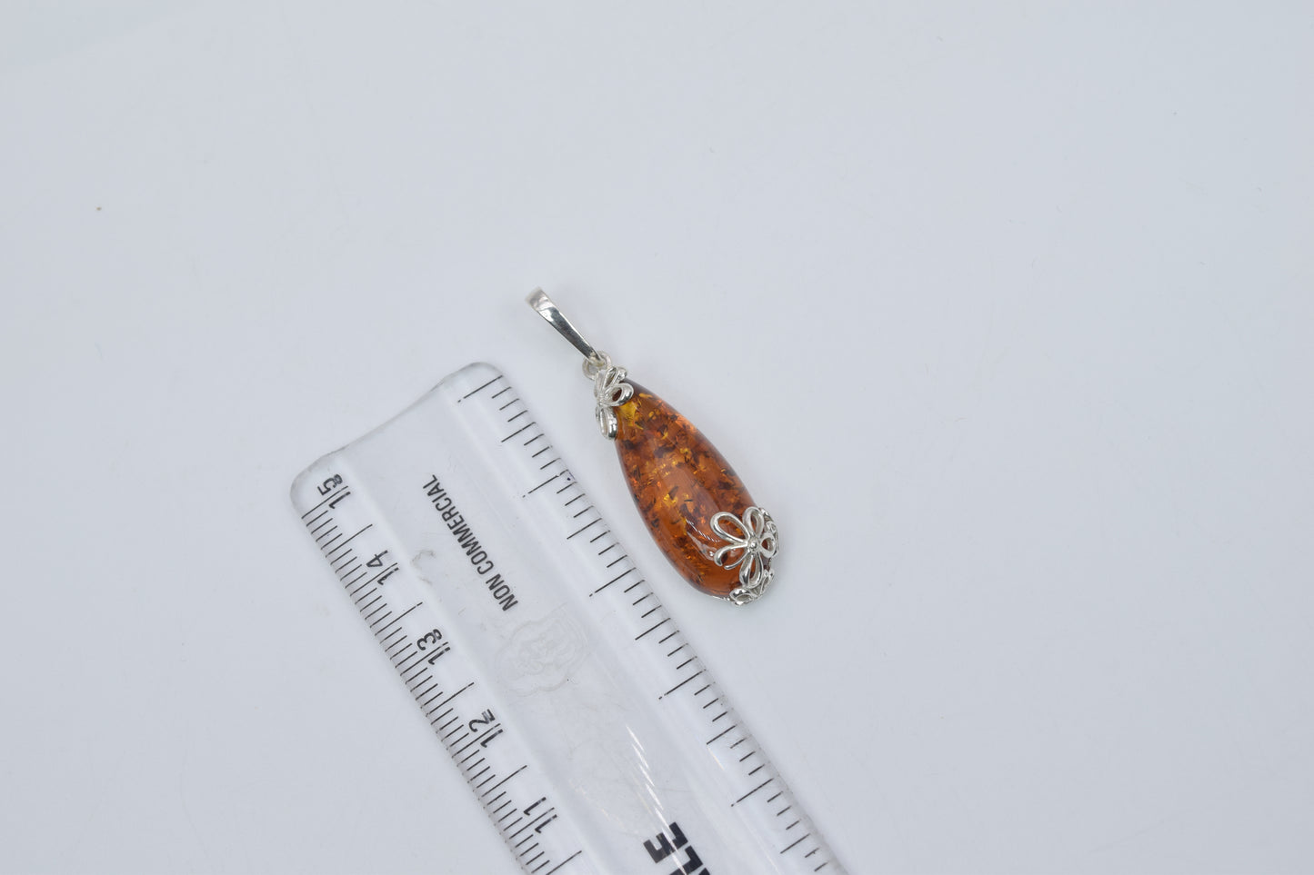 925 Solid Sterling Silver Natural Baltic Amber Pendant 3 Gram