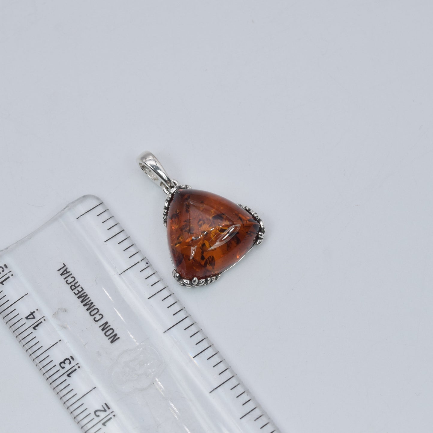 925 Solid Sterling Silver Natural Baltic Amber Pendant 2.2 Gram