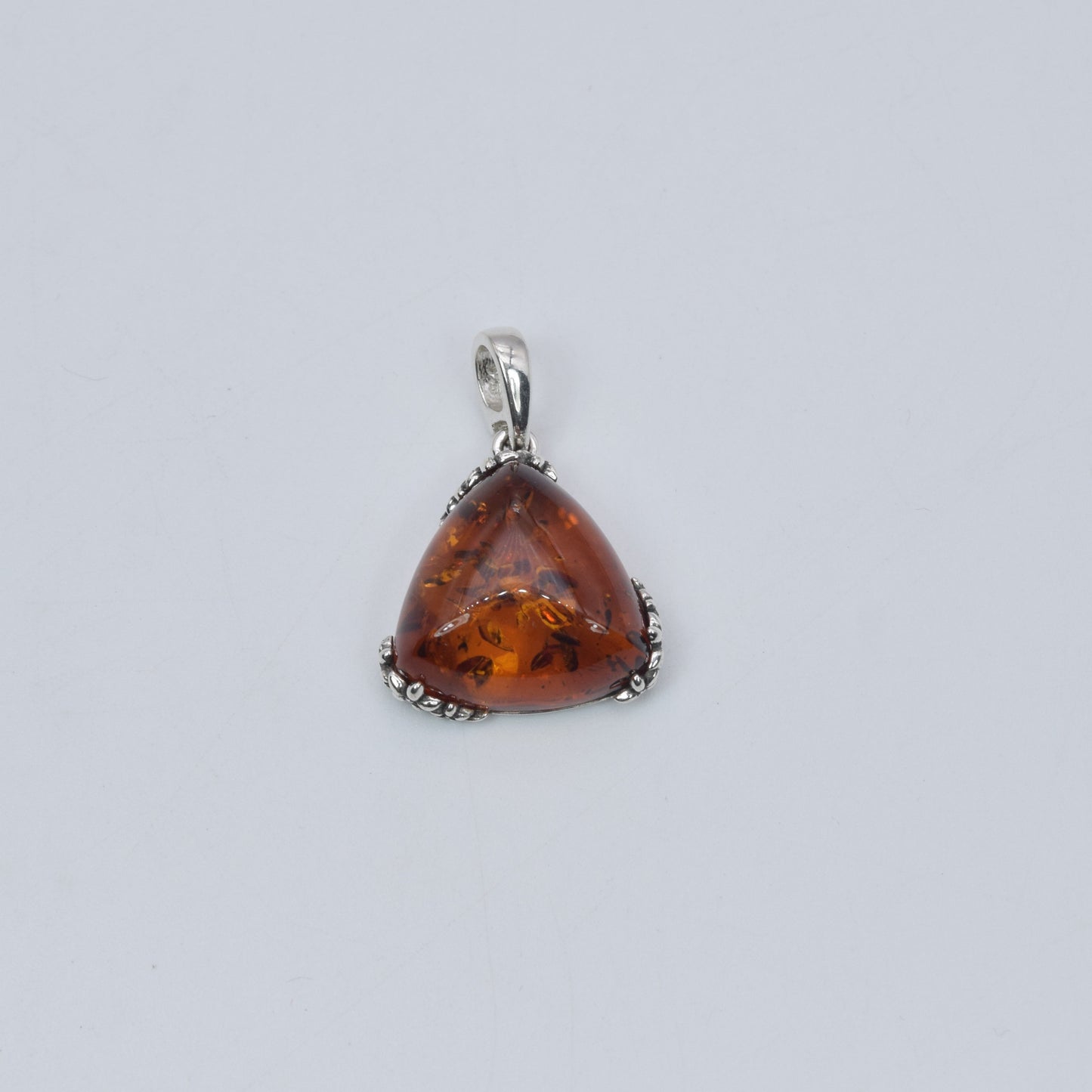 925 Solid Sterling Silver Natural Baltic Amber Pendant 2.2 Gram