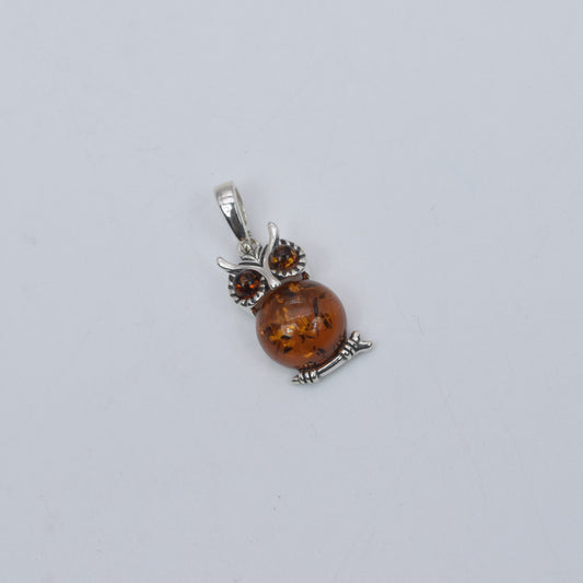 925 Solid Sterling Silver Natural Baltic Amber Pendant 2.1 Gram