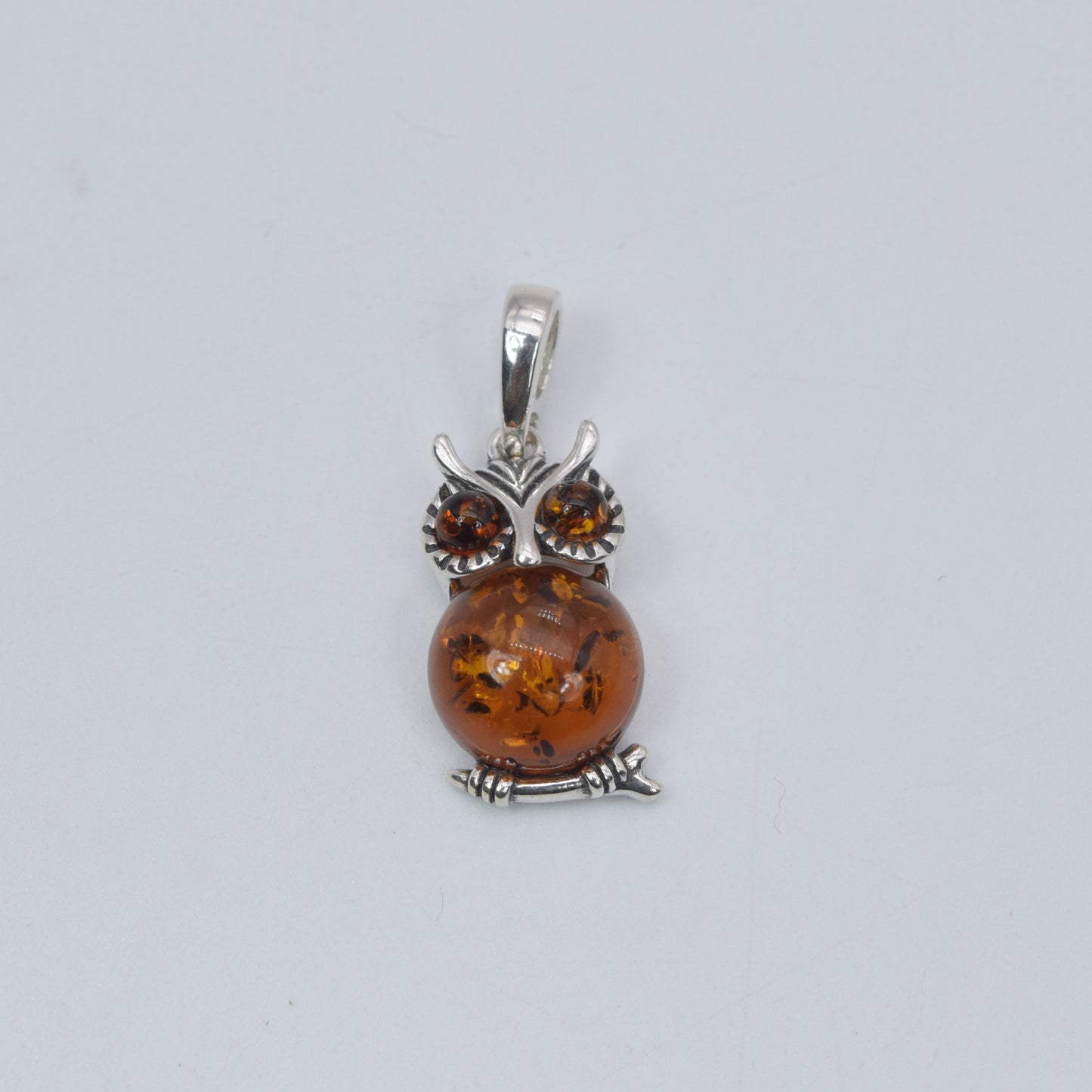 925 Solid Sterling Silver Natural Baltic Amber Pendant 2.1 Gram
