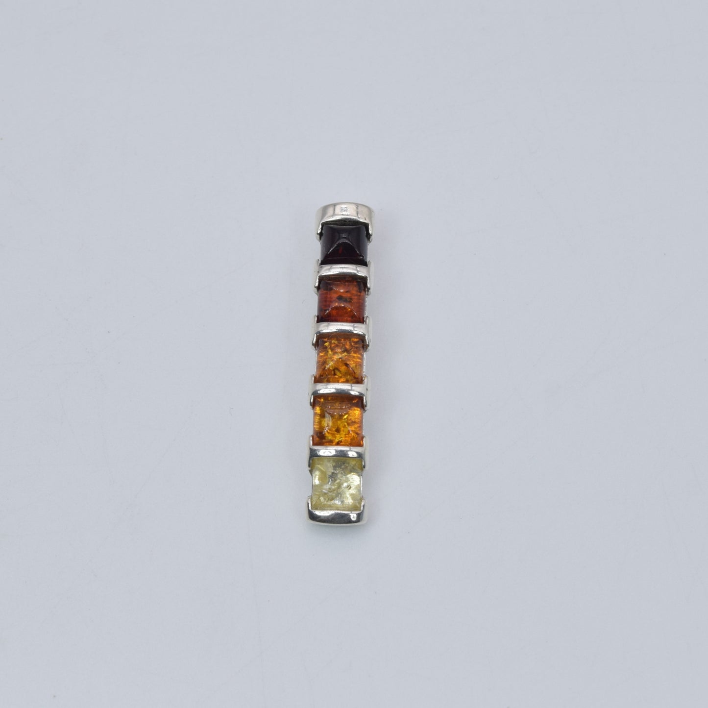 925 Solid Sterling Silver Natural Baltic Amber Pendant 3.4Gram