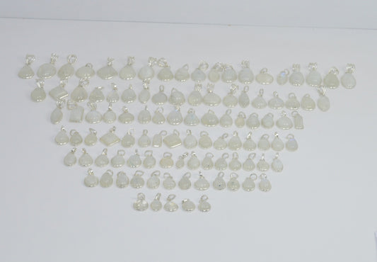 Wholesale 101Pc 925 Solid Sterling Silver Moonstone Pendant Lot GTC003