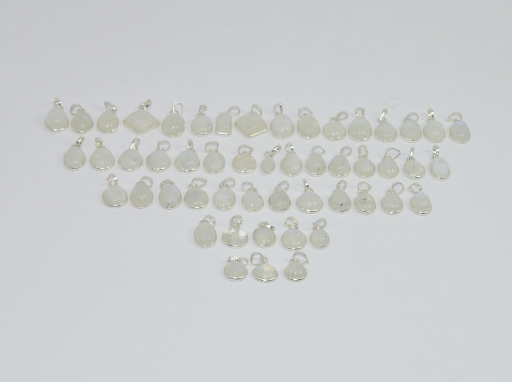 Wholesale 51Pc 925 Solid Sterling Silver Moonstone Pendant Lot GTC004