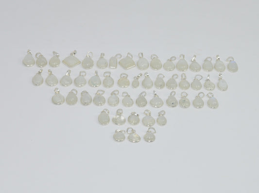 Wholesale 51Pc 925 Solid Sterling Silver Moonstone Pendant Lot GTC004