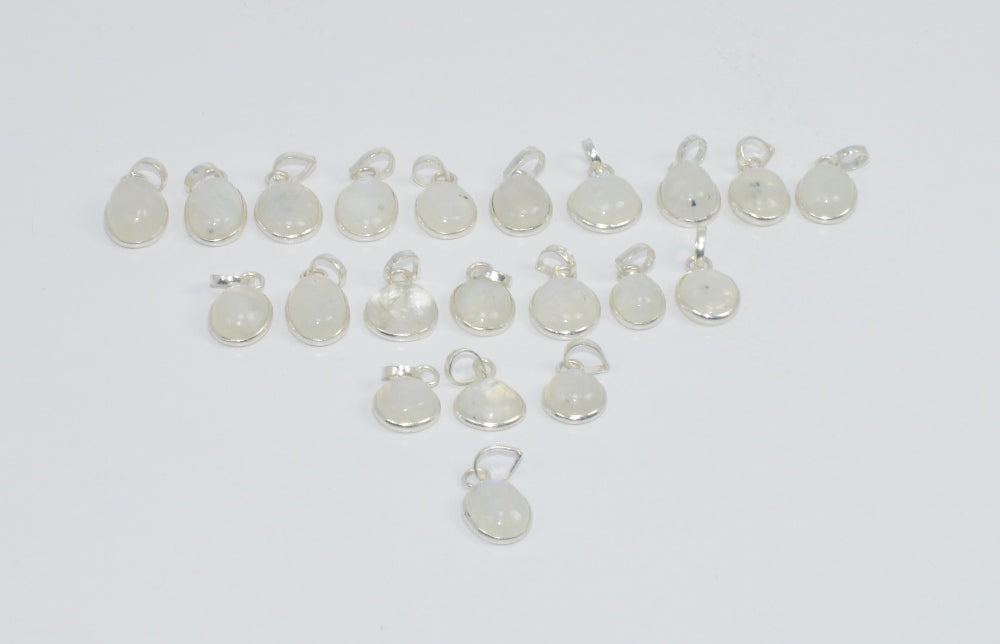 Wholesale 21Pc 925 Solid Sterling Silver Moonstone Pendant Lot GTC006