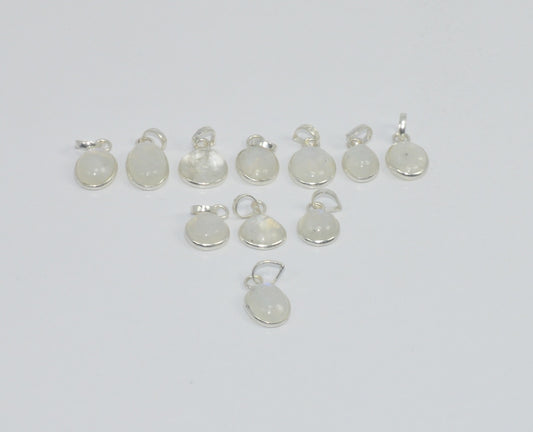 Wholesale 11Pc 925 Solid Sterling Silver Moonstone Pendant Lot GTC007