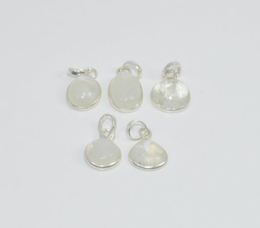 Wholesale 5Pc 925 Solid Sterling Silver Moon Stone Pendant Lot GTC008