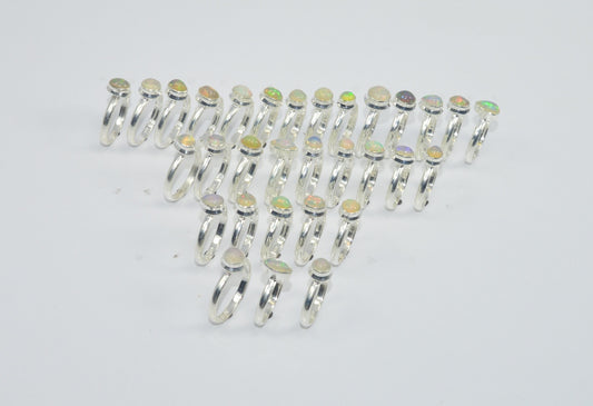 Wholesale31PC925 Solid Sterling Silver NATURAL ETHIOPIAN OPAL RING Lot GTC027