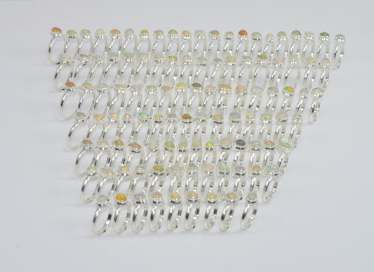 Wholesale106PC925 Solid Sterling Silver NATURAL ETHIOPIAN OPAL RING Lot
