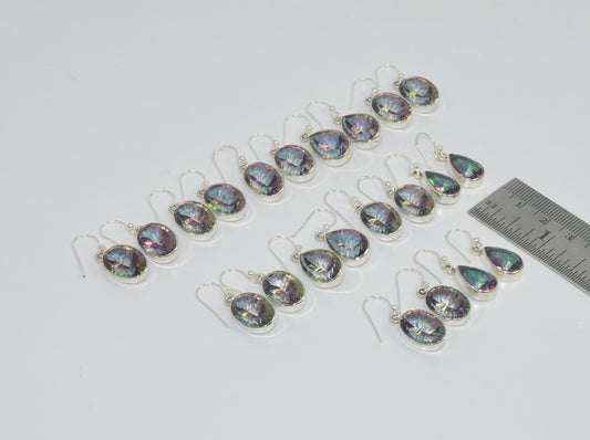 Wholesale 11PR 925 Solid Sterling Silver MYSTIC TOPAZ EARRING Lot GTC043