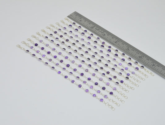 Wholesale11PC925SolidSterlingSilverPURPLE AMETHYST MULTI GEM BRACELET Lot