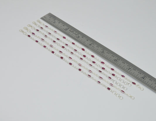 Wholesale 5PC 925 Sterling Cut Simulated Ruby Mix BRACELET Lot