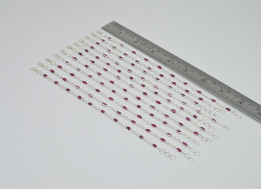 Wholesale 11PC 925 Sterling Cut Simulated Ruby MIX BRACELET Lot