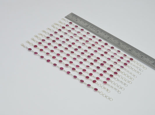 Wholesale 11PC 925 Sterling Cut Simulated Ruby MIX BRACELET Lot