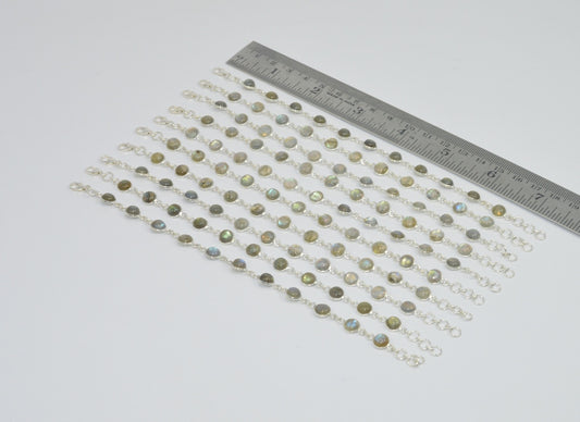 Wholesale10PC 925 SolidSterling Silver BLUE FIREY LABRADORITE BRACELET Lot