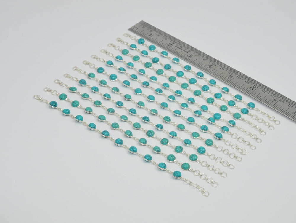 Wholesale11PC 925 Solid Sterling Silver TURQUOISE BRACELET Lot GTC071