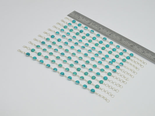 Wholesale11PC 925 Solid Sterling Silver TURQUOISE BRACELET Lot GTC071