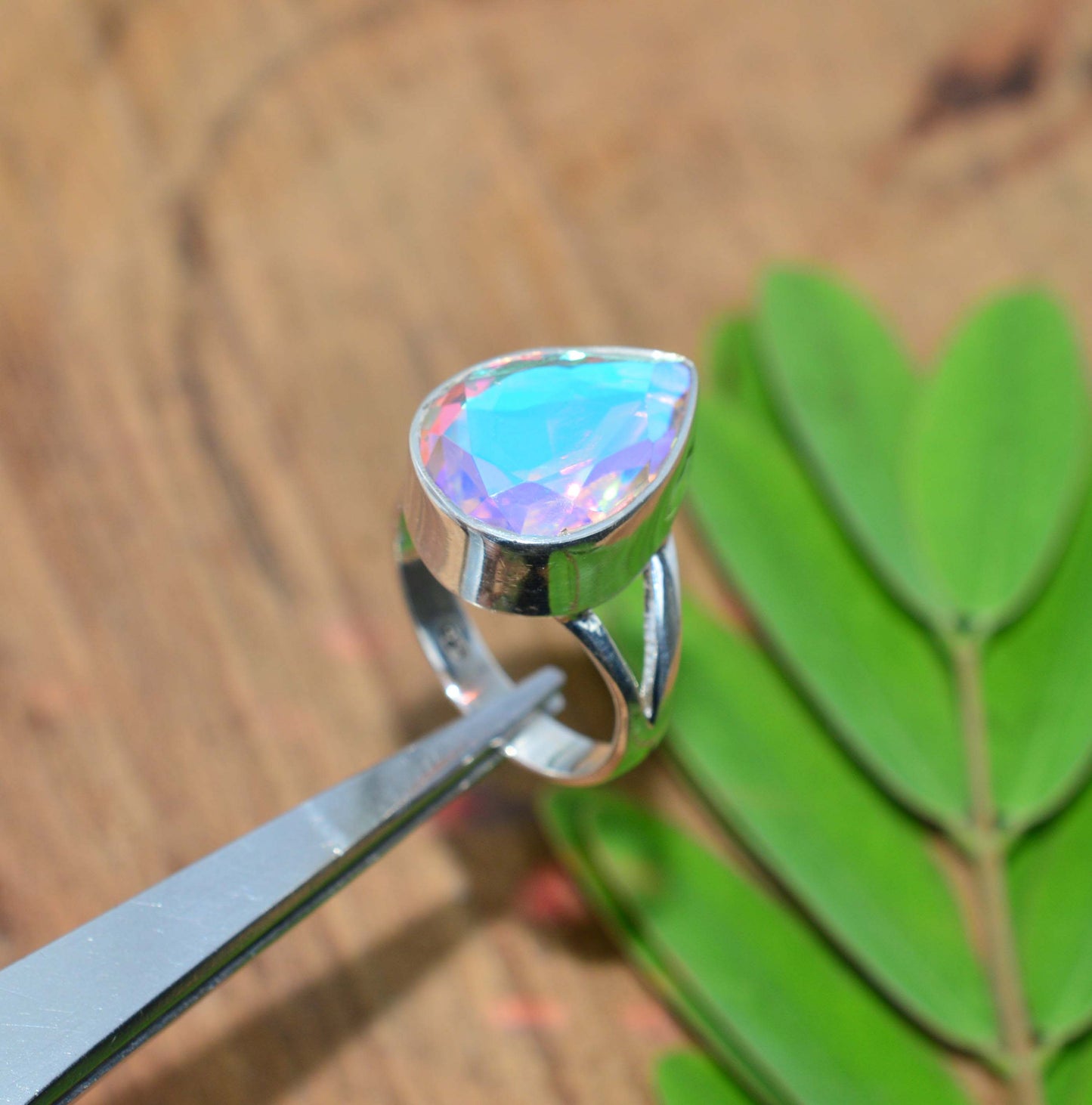 WHOLESALE 21PC 925 SOLID STERLING SILVER CUT RAINBOW MYSTIC QUARTZ RING LOT