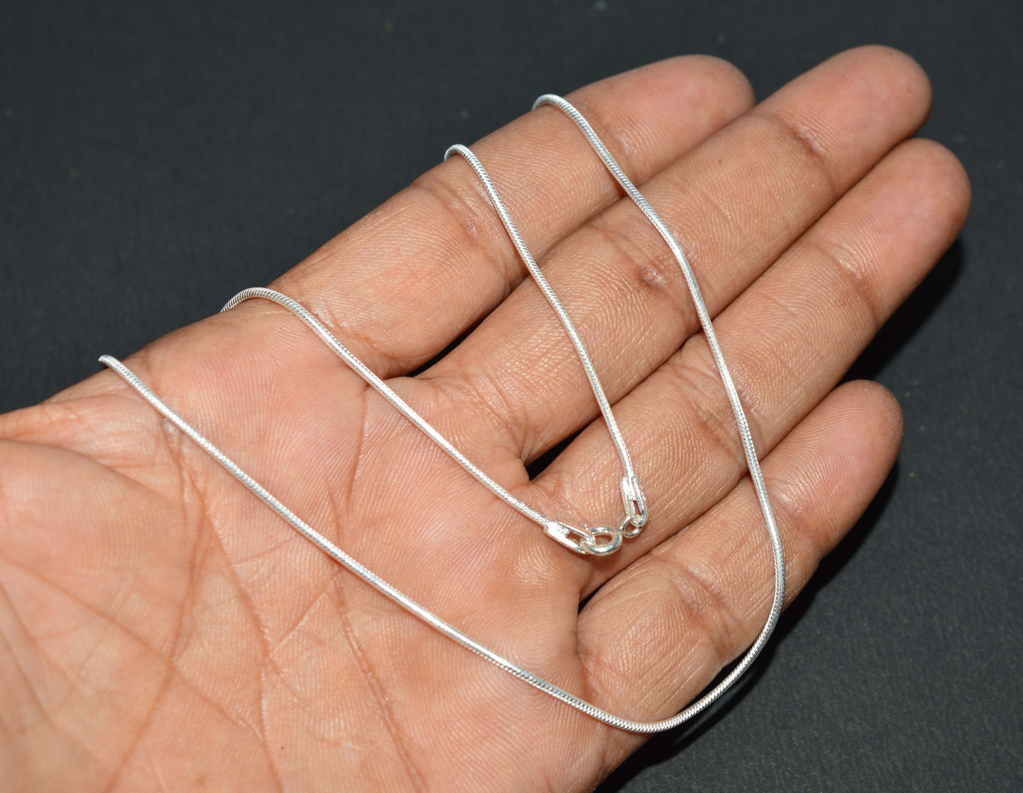 925 SOLID STERLING SILVER PLAIN SNAKE CHAIN -20 INCH