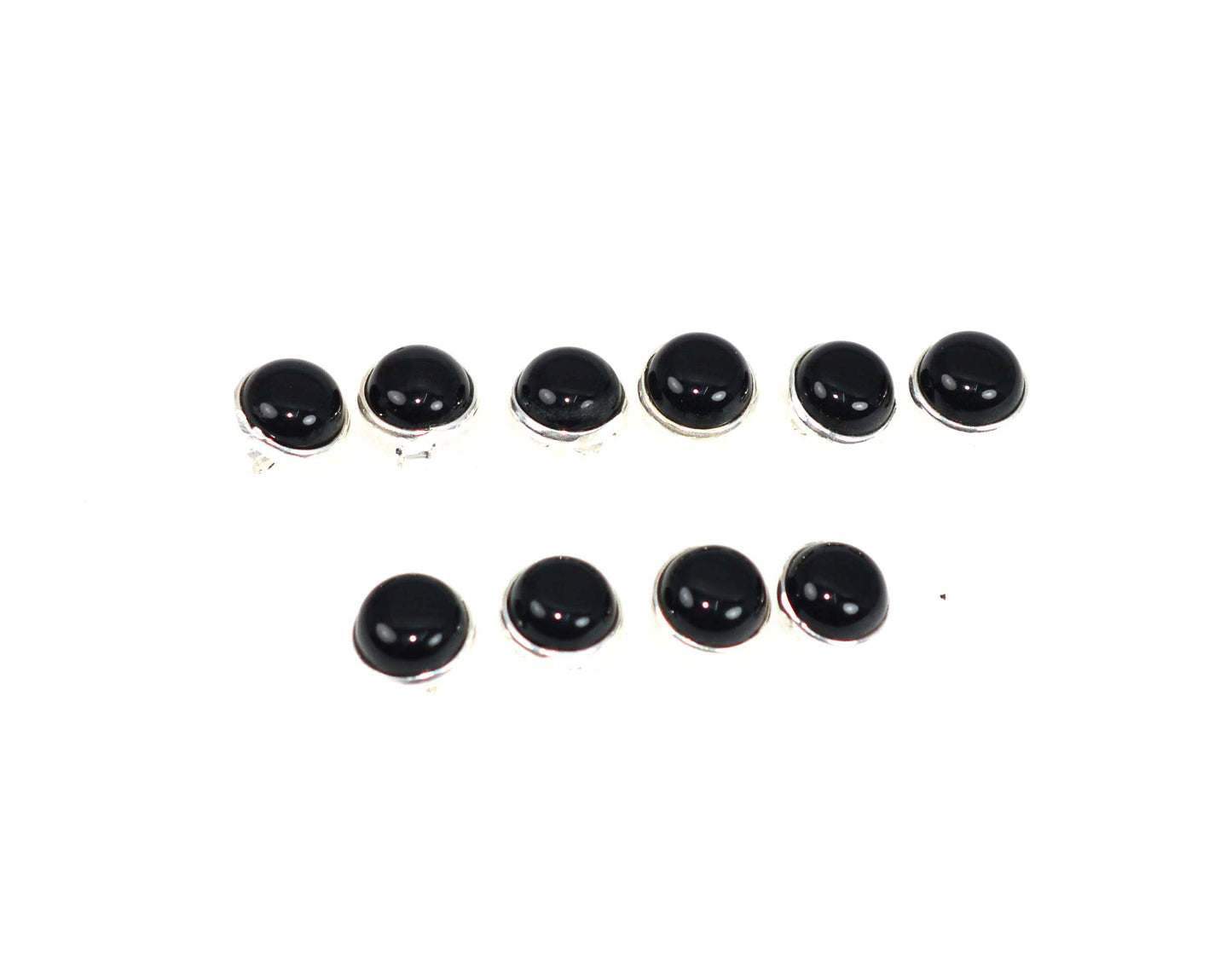 WHOLESALE 5PR 925 SOLID STERLING SILVER BLACK ONYX STUD EARRING LOT