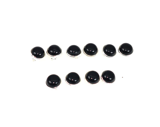 WHOLESALE 5PR 925 SOLID STERLING SILVER BLACK ONYX STUD EARRING LOT