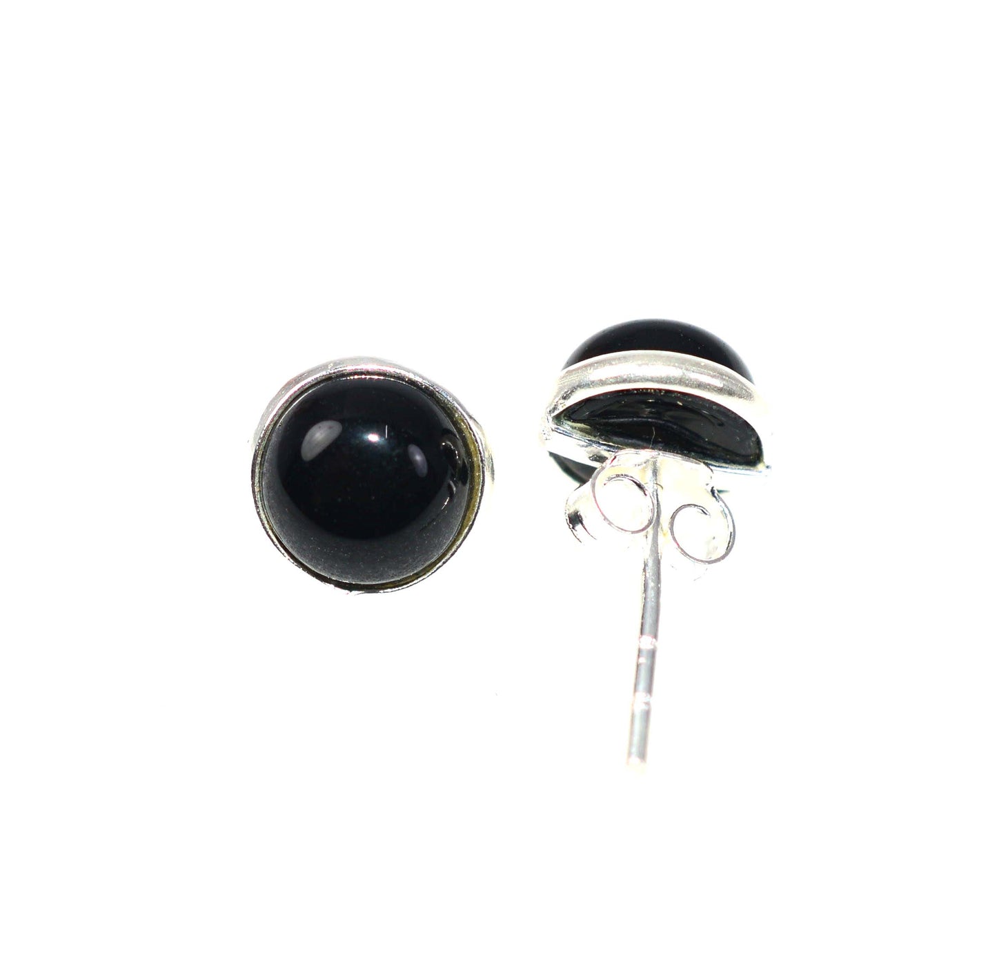 WHOLESALE 5PR 925 SOLID STERLING SILVER BLACK ONYX STUD EARRING LOT