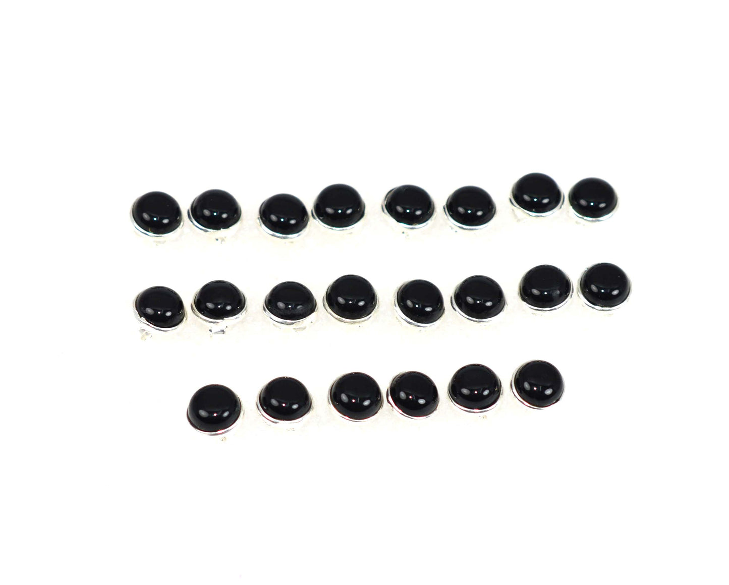 WHOLESALE 11PR 925 SOLID STERLING SILVER BLACK ONYX STUD EARRING LOT