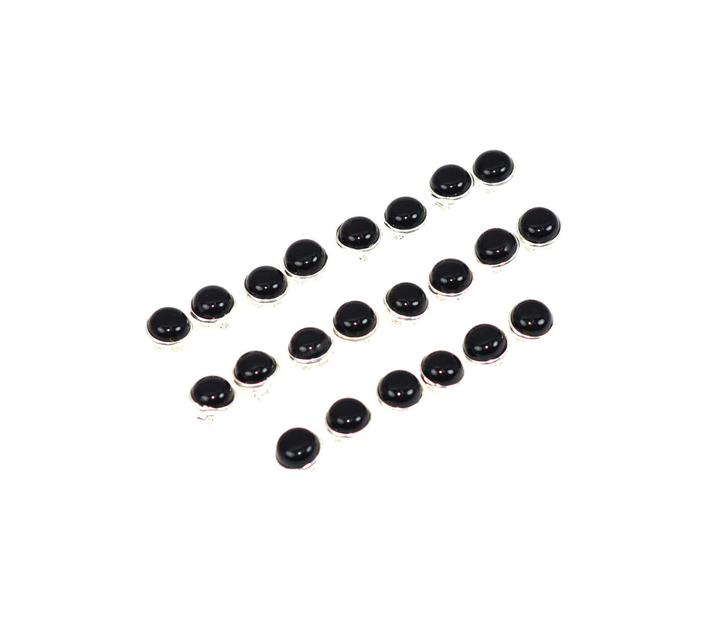WHOLESALE 11PR 925 SOLID STERLING SILVER BLACK ONYX STUD EARRING LOT