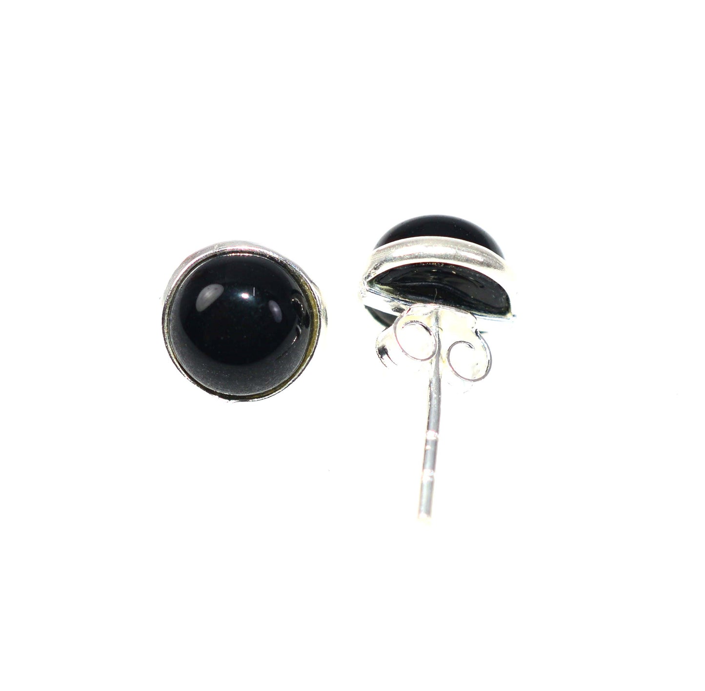 WHOLESALE 11PR 925 SOLID STERLING SILVER BLACK ONYX STUD EARRING LOT