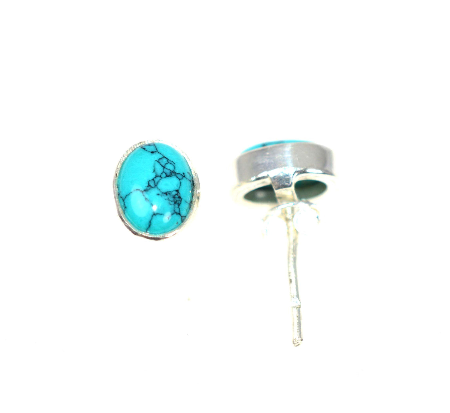 WHOLESALE 21PR 925 SOLID STERLING SILVER BLUE TURQUOISE STUD EARRING LOT