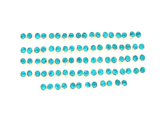 WHOLESALE 42PR 925 SOLID STERLING SILVER BLUE TURQUOISE STUD EARRING LOT